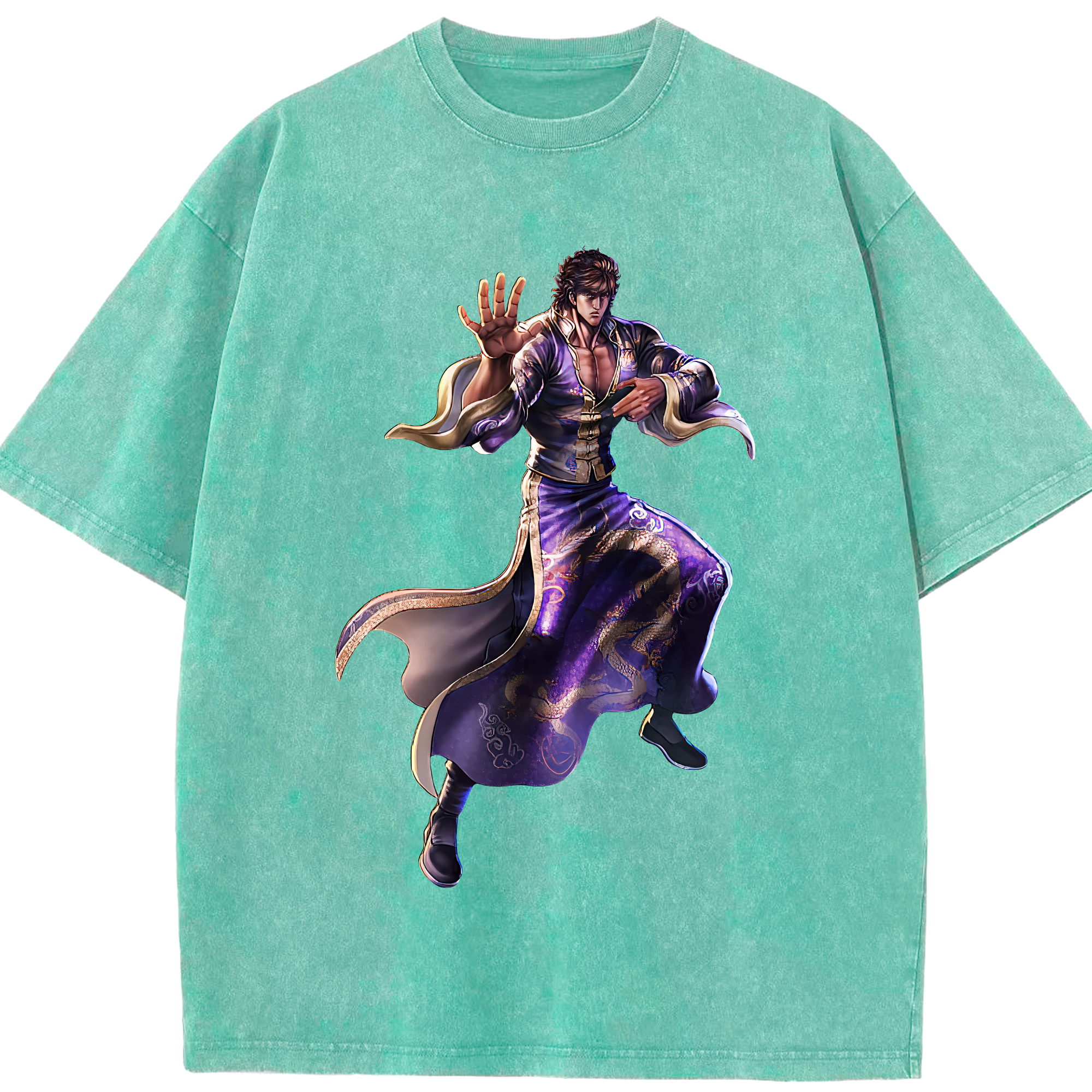 （画像用） 北斗の拳 Fist of the North Star 綿100% ヴィンテージ風 半袖Tシャツ（フロントプリント）